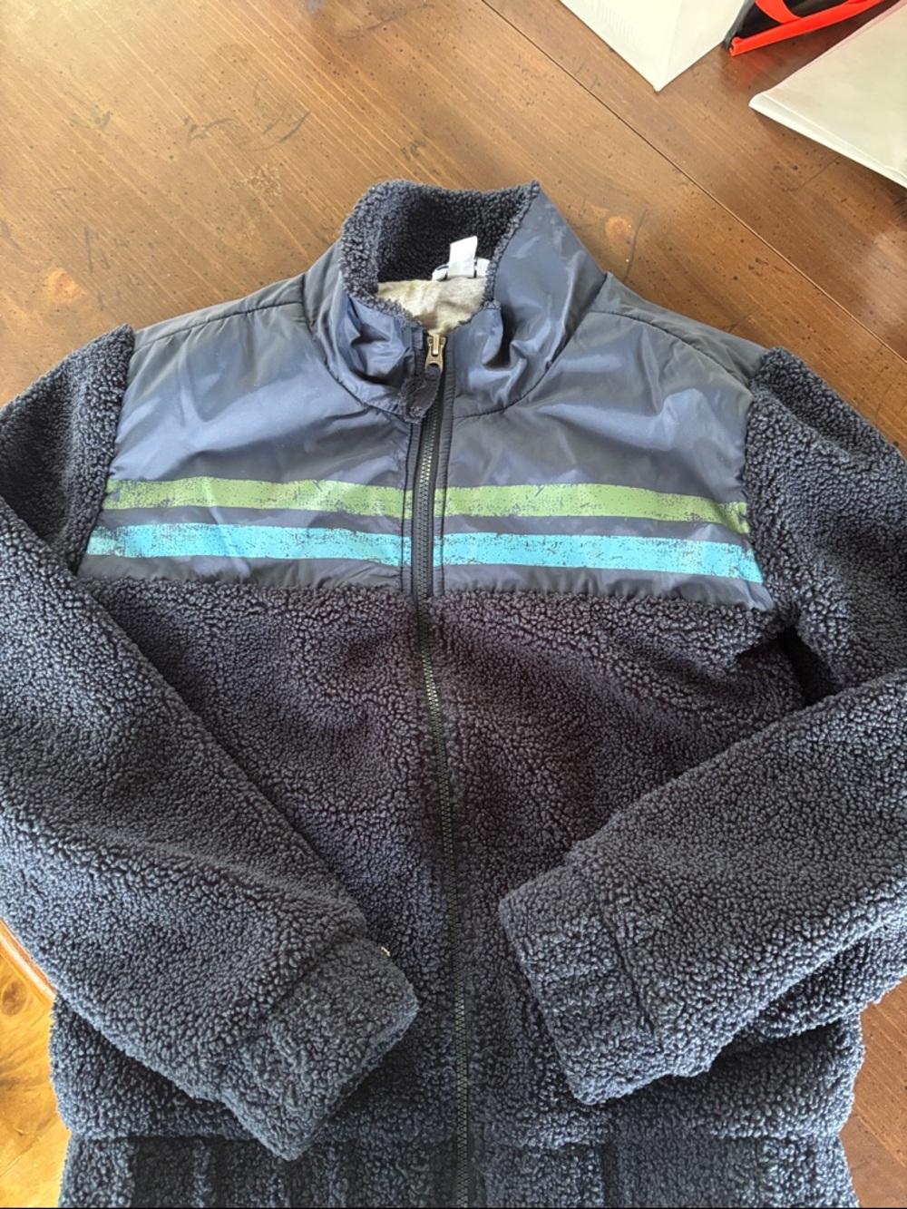 Splendid black and olive green fleece jacket